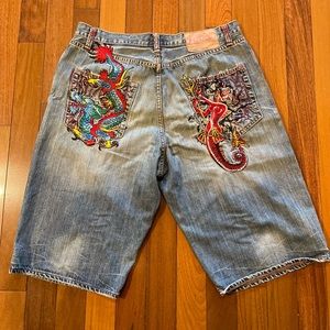 Vintage Ed Hardy denim shorts